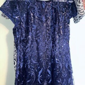 Elegant Blue Lace Dress size 8 Vince Camuto NWOT